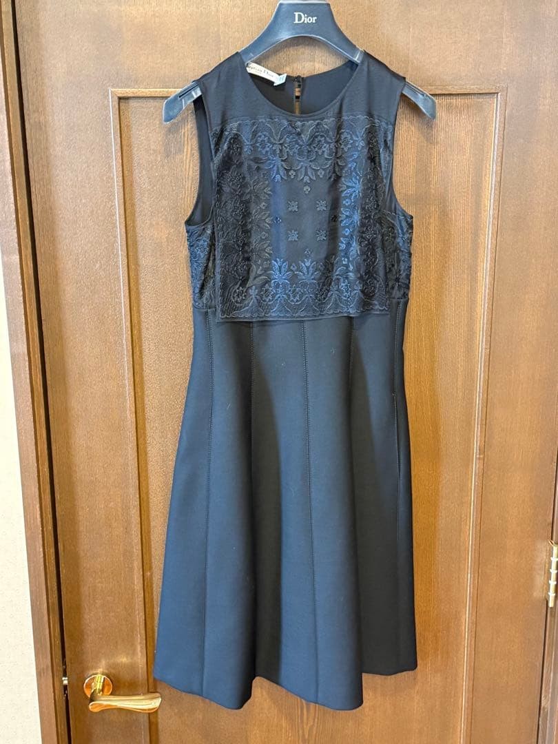 Christian Dior Sleeveless Dress Wool/Nylon/Polyurethane Size: FR 36 Black SK1843