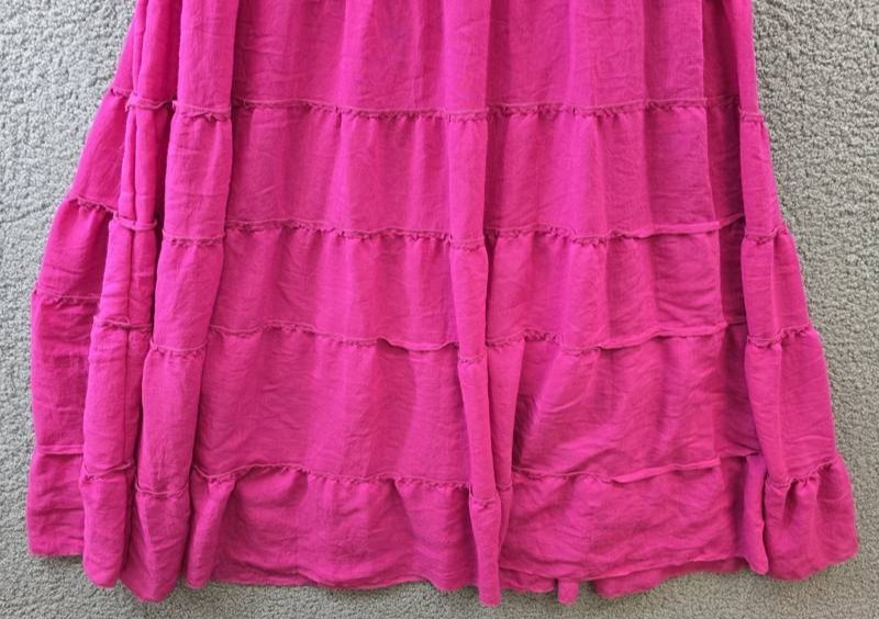 Signature by Robbie Bee Tiered Ruffled-Neck Midi Dress Women’s Large Pink