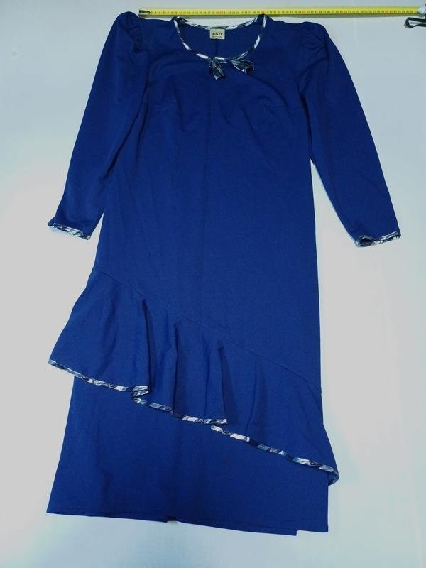 women vintage 90s dress navy polyester 38