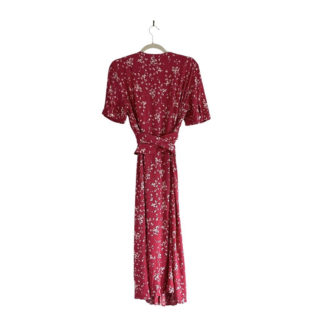 Seraphine Raspberry Sanna Maternity & Nursing Midi Dress floral pink Size 10