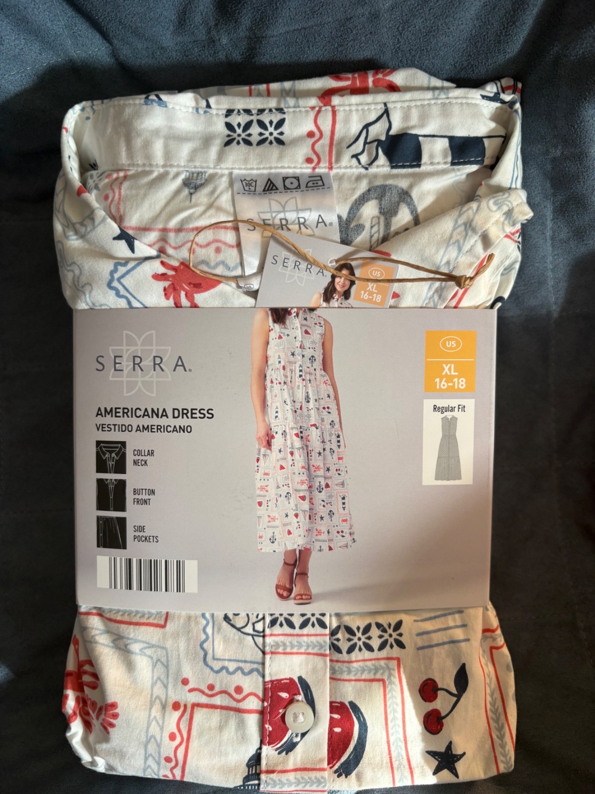 SERRA ALDI AMERICANA DRESS SIZE XL 16-18 REGULAR FIT – BRAND NEW IN PACKAGE