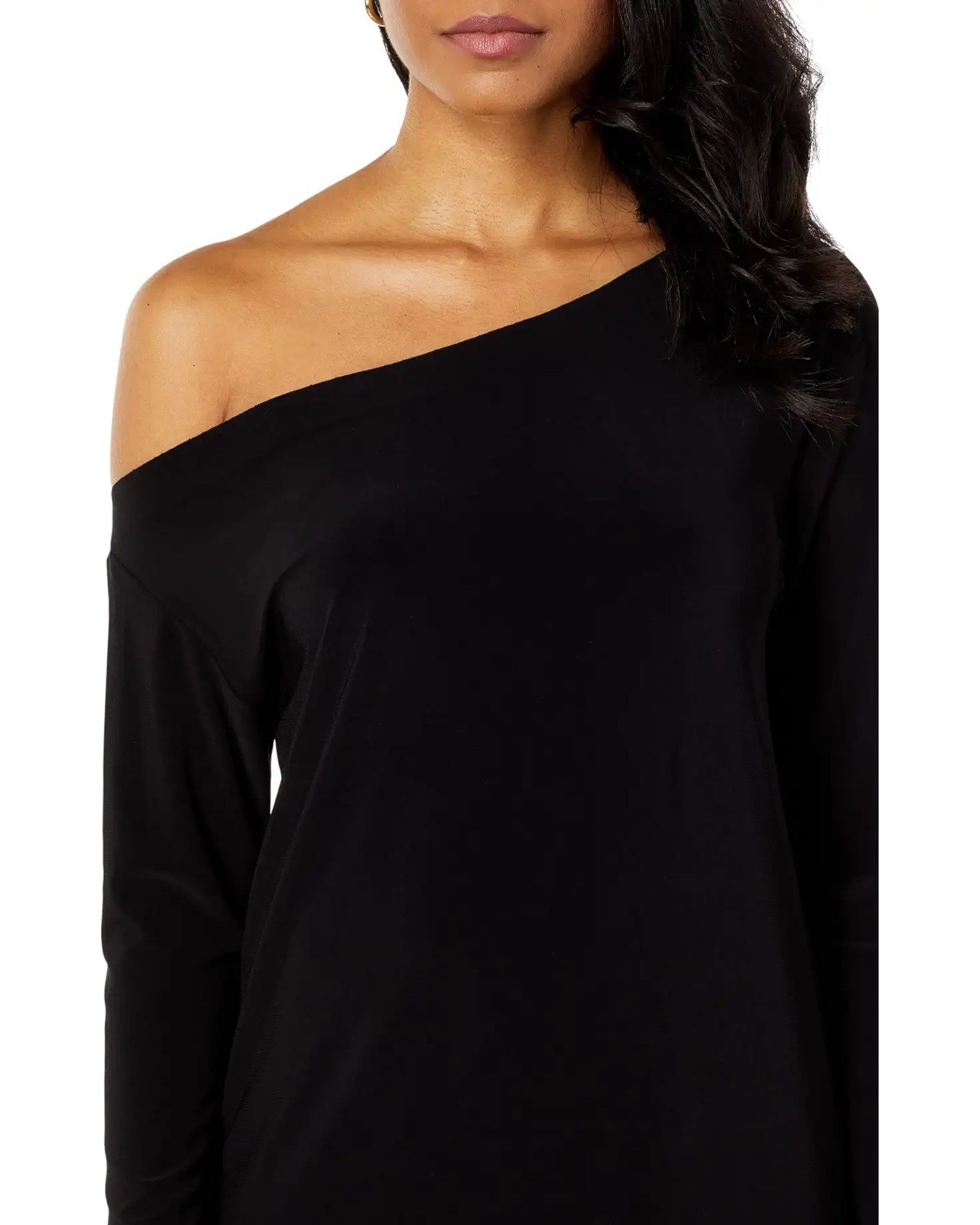 Norma Kamali Long Sleeve Drop Shoulder Dress Women Size Medium Color Black NEW!!