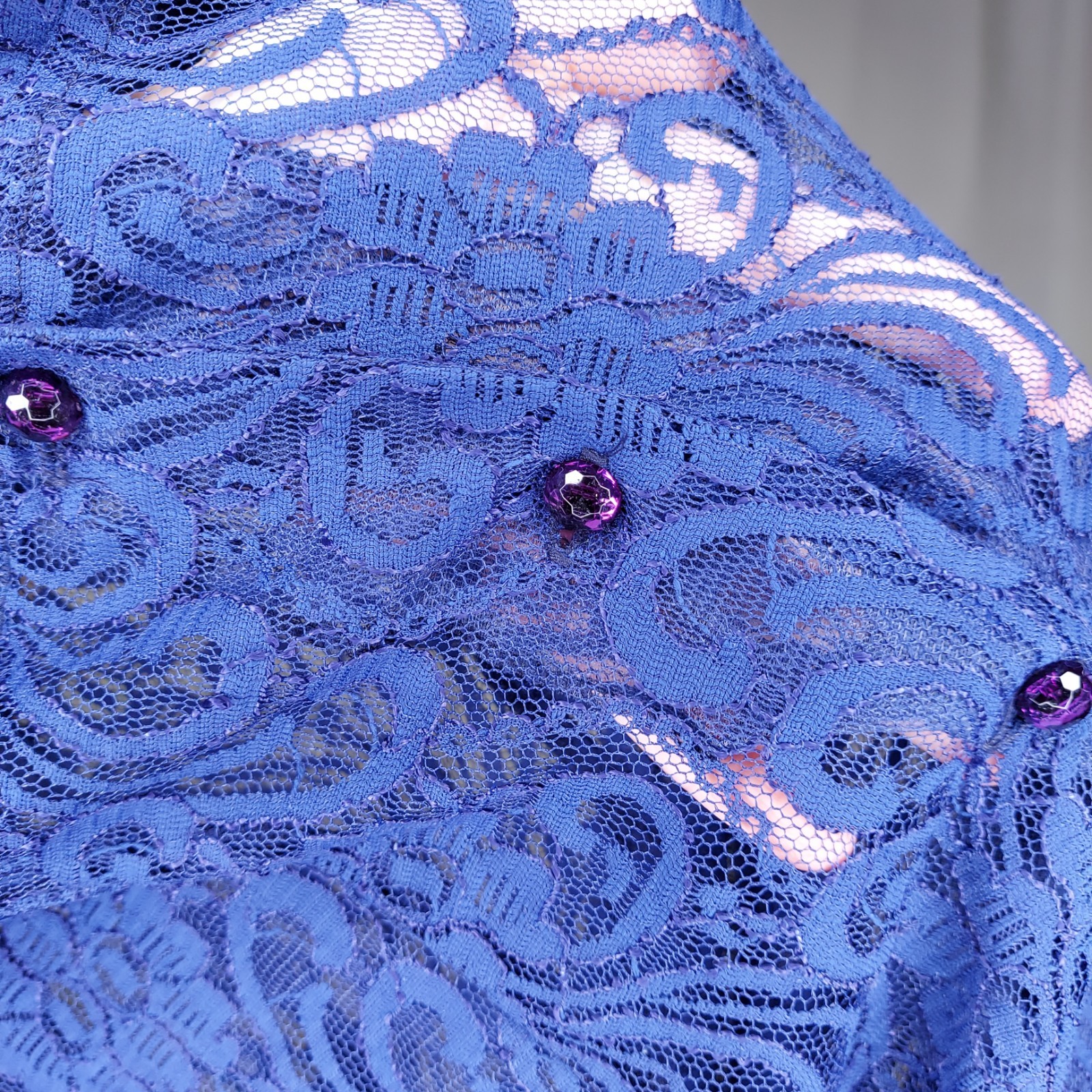 All That Jazz 90s Lace Dress 9/10 Button Sheer Navy Empire Maxi Whimsigoth Prom