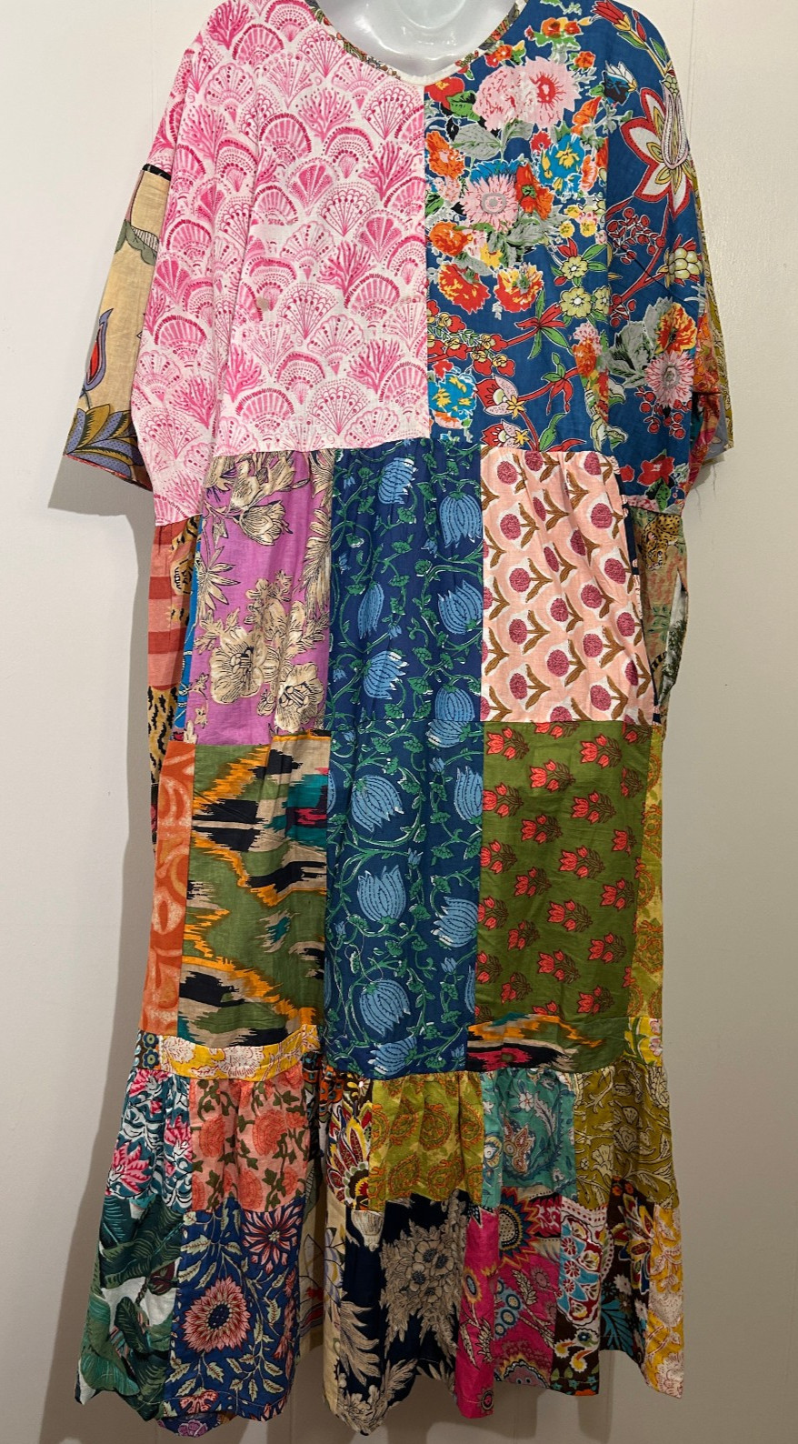 Nwt FUNKY STUFF nothing matches patch cotton maxi hippy boho DRESS 4X Free shipp