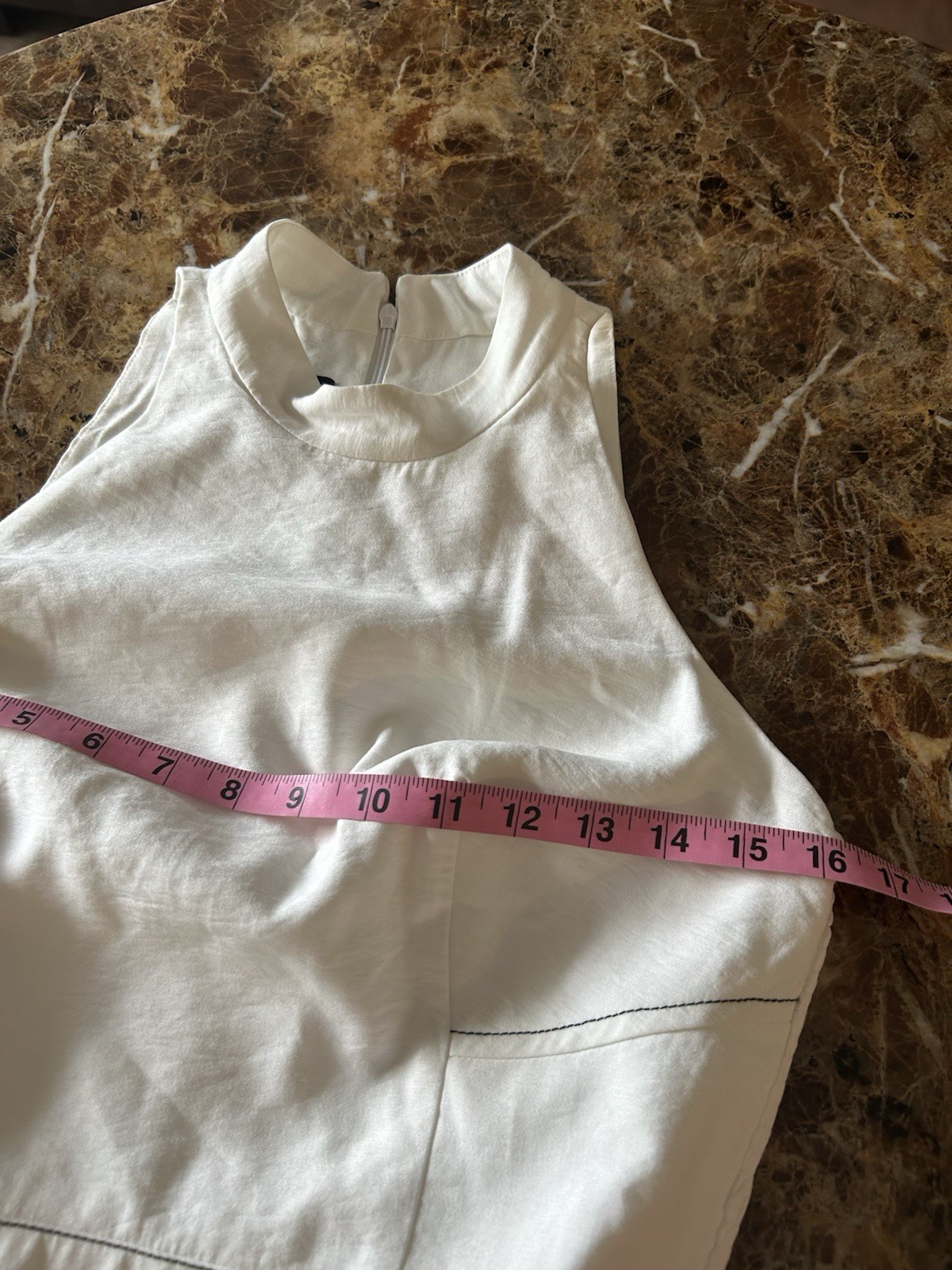 Straas High Halter Neckline.Side Slit.Size P