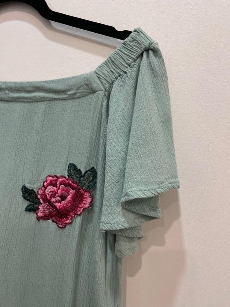 Style Envy Gauzy Floral Embroidered Off Shoulder Mini Dress S Fairy Grunge Beach