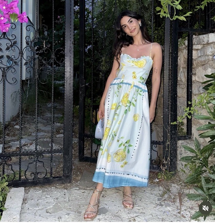 Zara Lemon Print Poplin Dress Size S Ref 3454/347/050