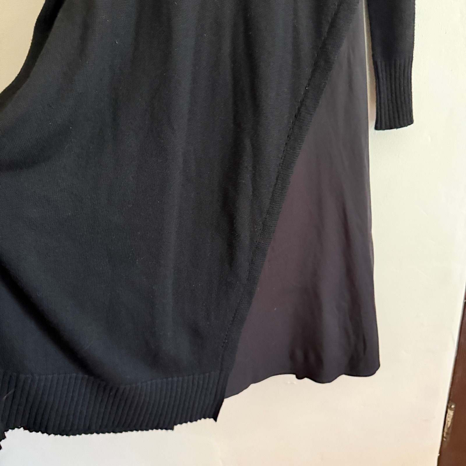 JOURNAL STANDARD Black Minimalist Knit Poplin Asymmetrical Midi Dress Free Size