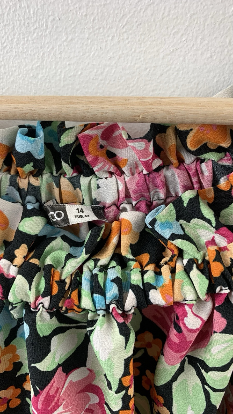 Multicoloured Floral Off The Shoulder Summer Dress Size 14