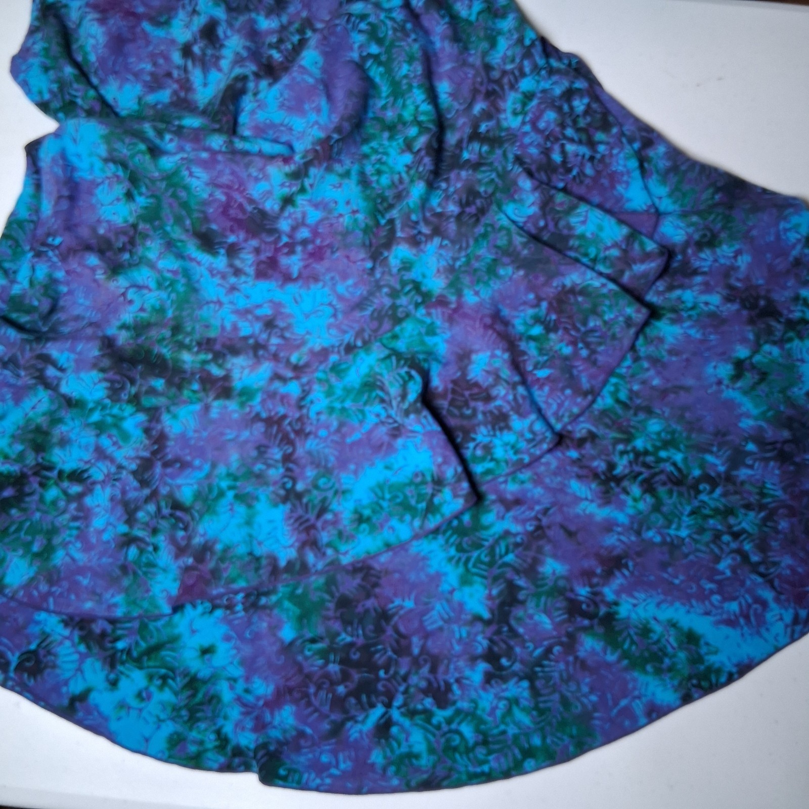 Peppermint Bay Dress Small Blue Batik Ruffled Whimsical Fairy Hippie Sundress