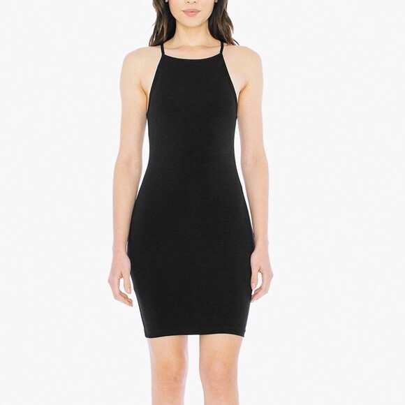 American Apparel Black Mini Tank Dress Small Bodycon Indie Sleaze Vintage Y2K