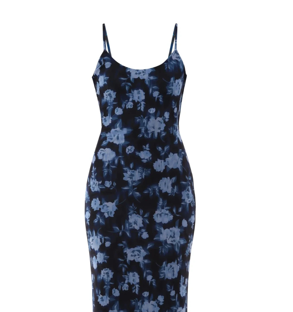 No Boundaries Womens Dress Size L 12-14 Floral Mesh Maxi Gem Slate Vacation Fest
