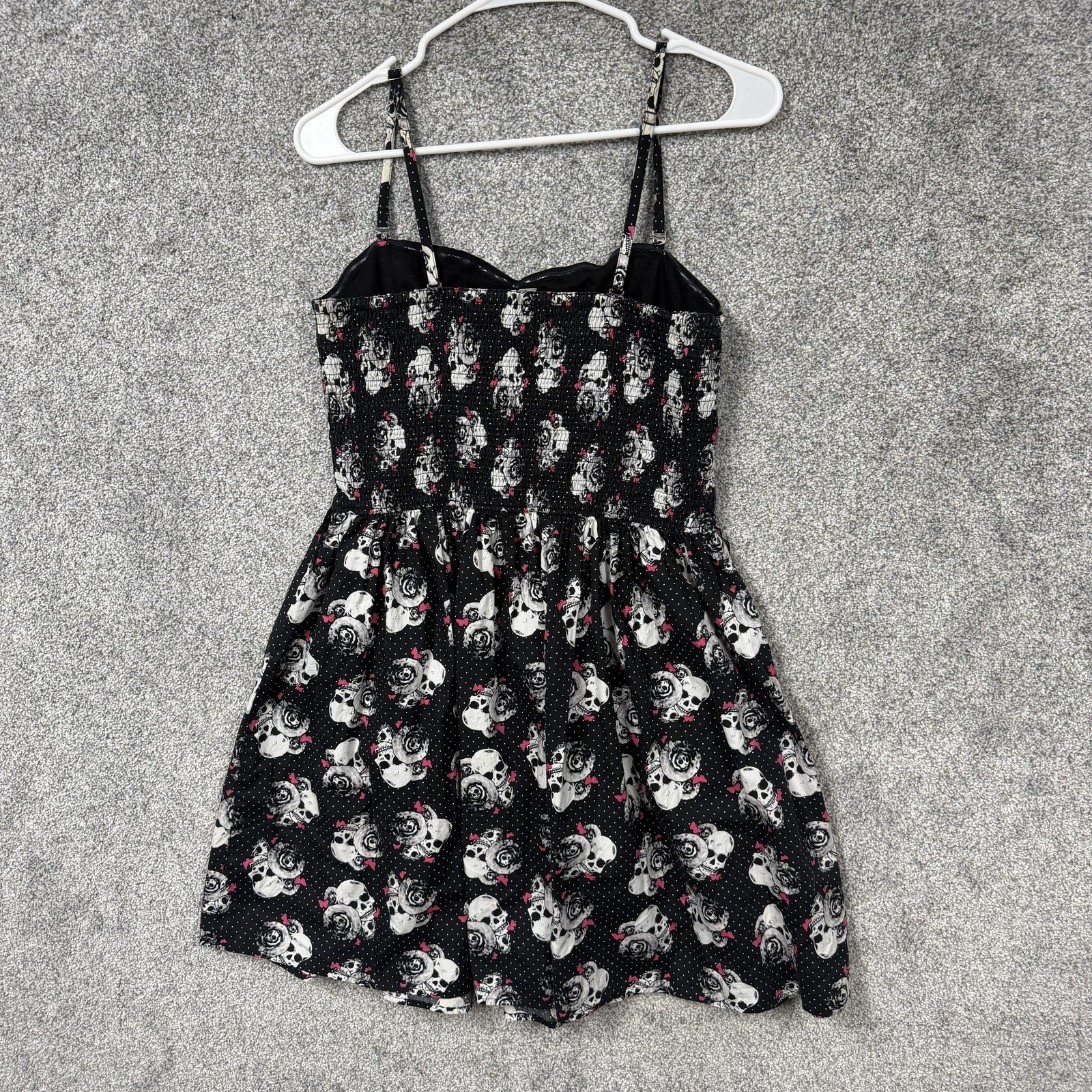 Hot Topic Fit & Flare Sundress XL Black Skull Print Goth Halloween Punk Rock
