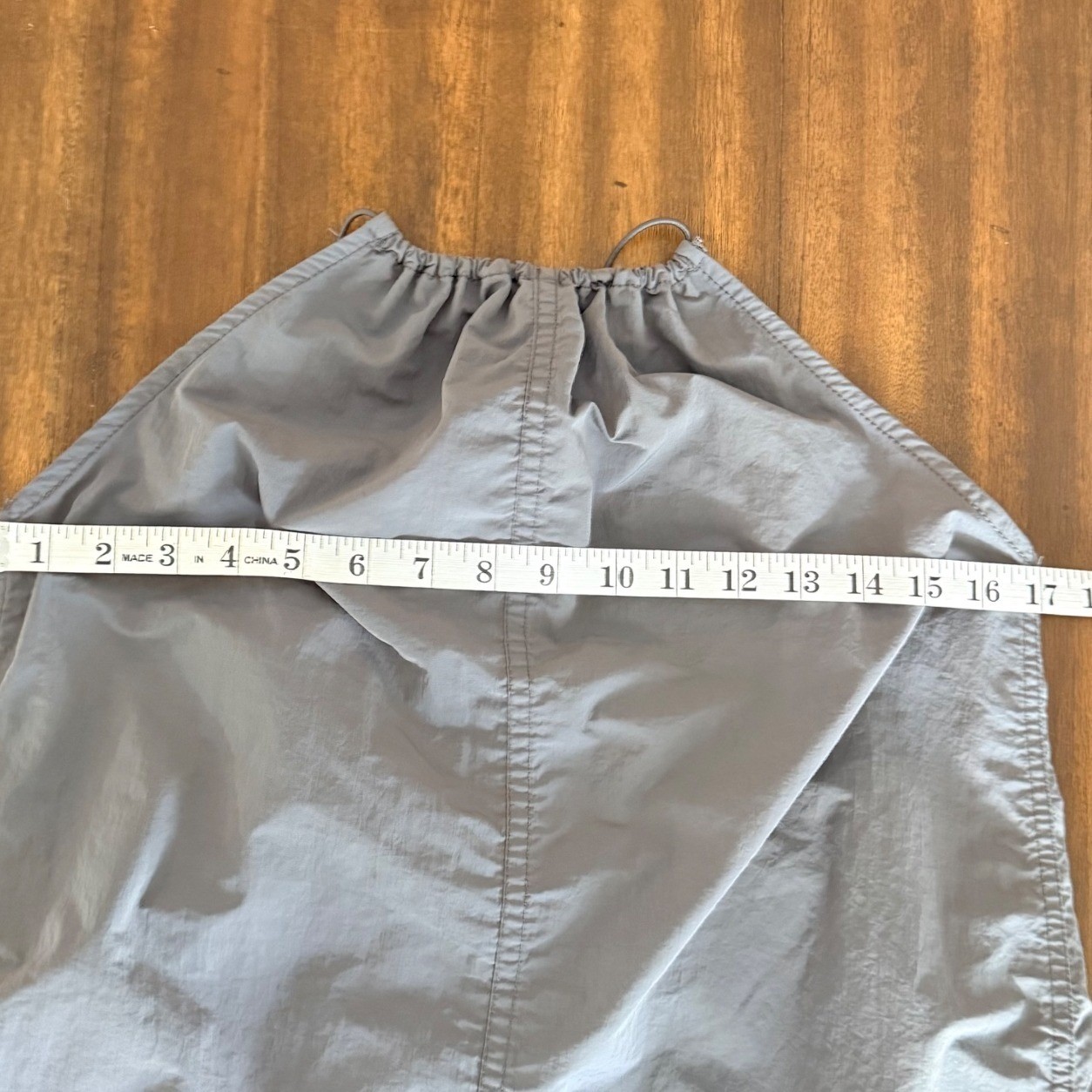 Zara Gray Blue Nylon Halter Midi Parachute Dress Toggle Back Womens Size Medium