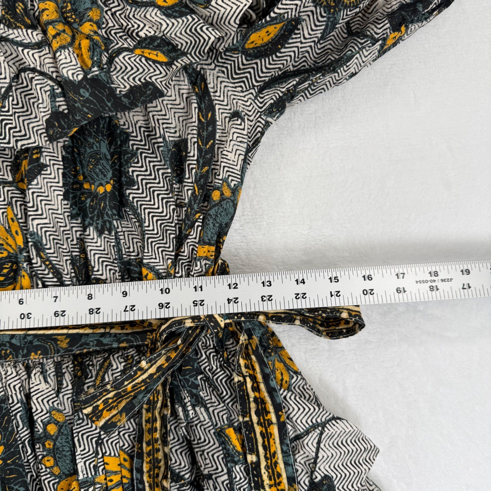 Ulla Johnson Floral Zigzag Cotton Ruffle Mini Dress Spring Summer 2022 Size 4