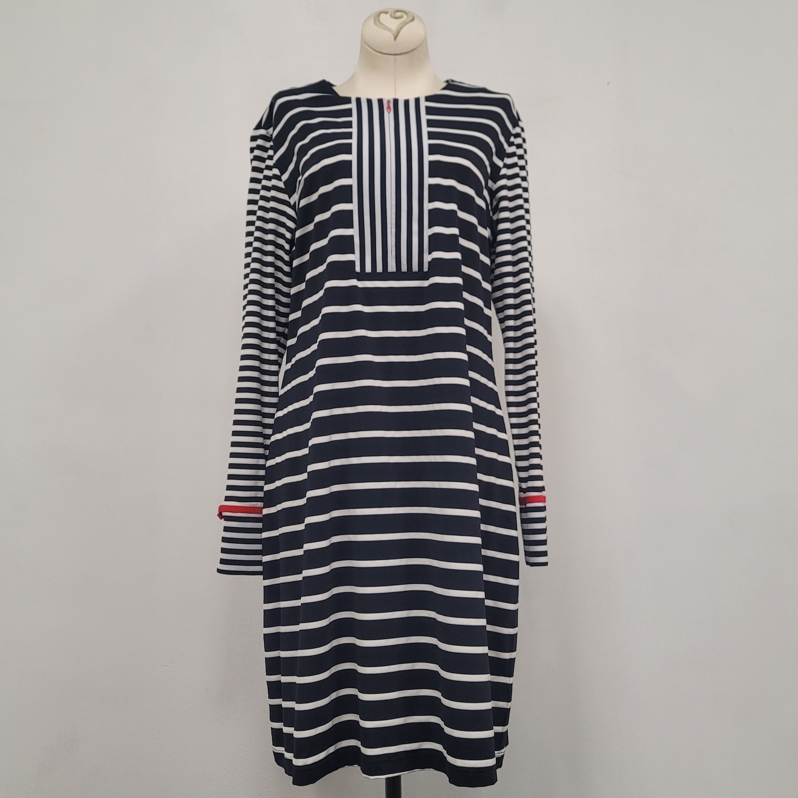 Ibkul Womens UPF Dress Size L Striped Long Sleeve Nylon Stretch Outdoor Beach