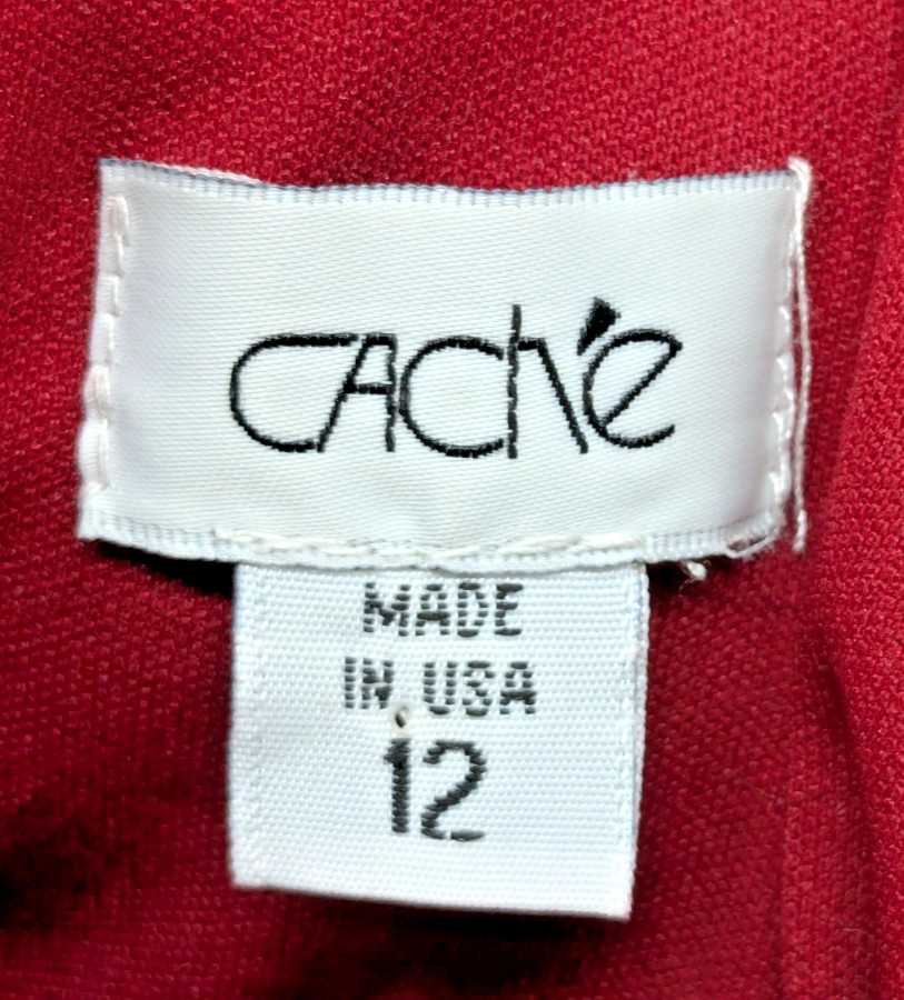 CACH’E Formal Dress Size 12 Black Sequins over Red Lining NWT