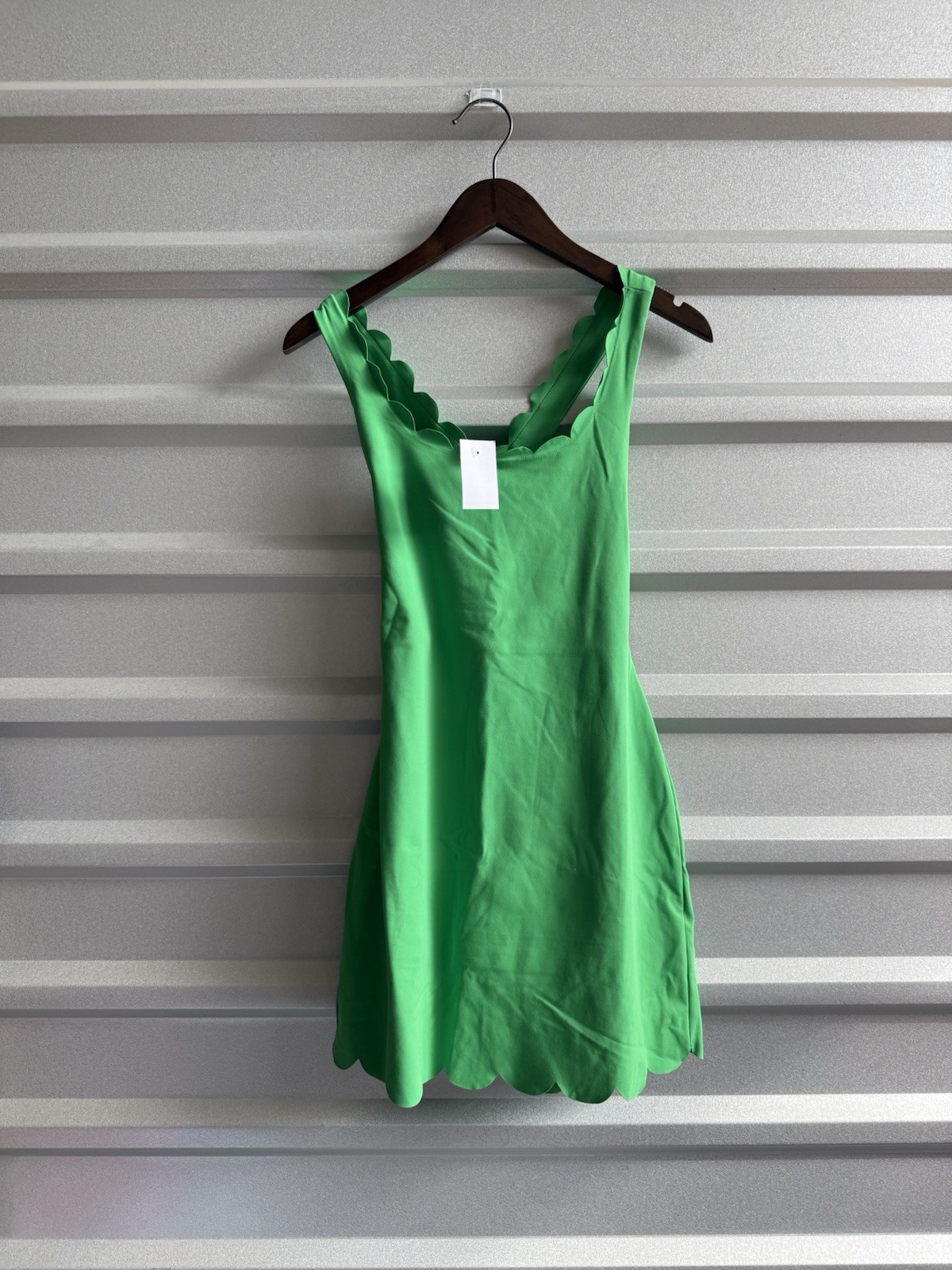 Jcrew Factory Kelly Green Scalloped Built In Skort Romper Tennis Golf Dress XXS