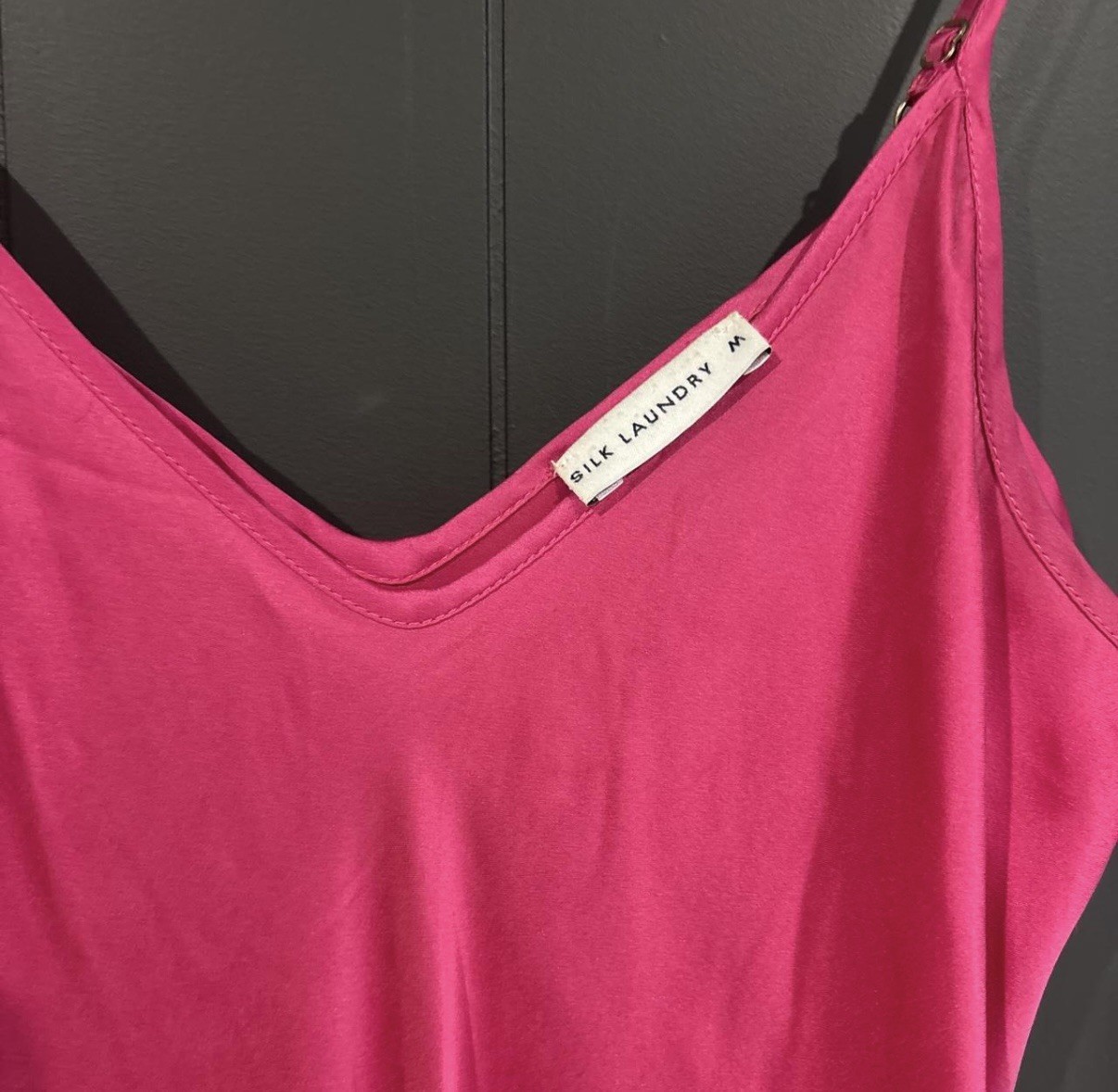 Silk Laundry Slip Dress Midi 90s Size Medium Pink Y2K 100% Silk Midi
