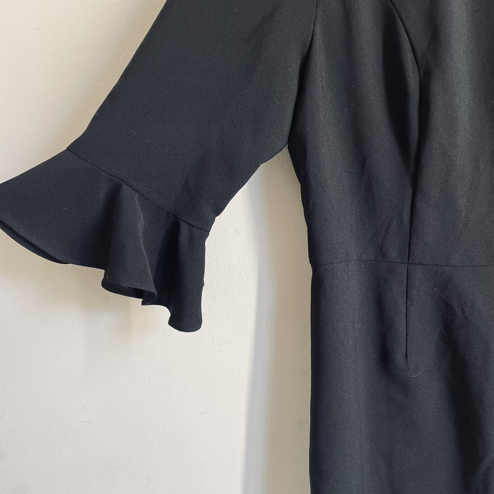 Suite Alice Tailored Bell Sleeve Black Dress Size M