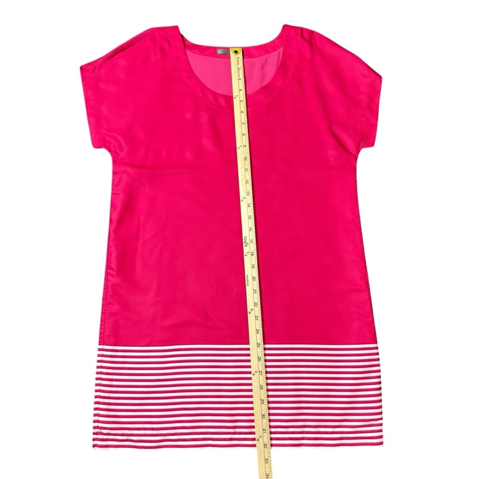Smart Set Dress Womens Size M Watermelon Pink Silky Sheath Lined Loose Fit Cool