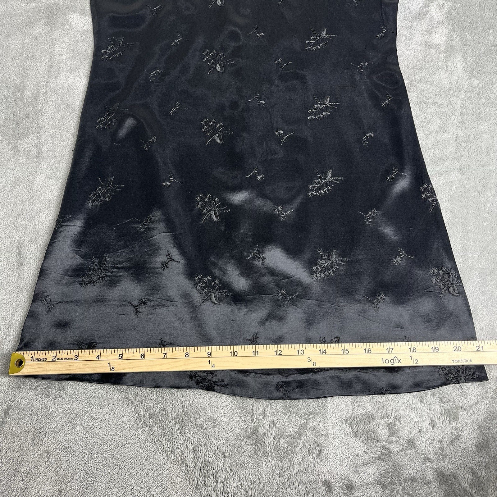 Vintage Obsessed Black Mandarin Collar Jacquard Mini Dress Womens 8 Y2K