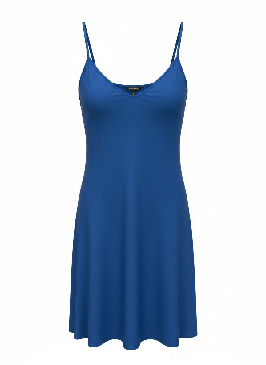 Express Tank Mini Slip Shift Dress Womens Sz M Royal Blue Flowy Chic Cocktail