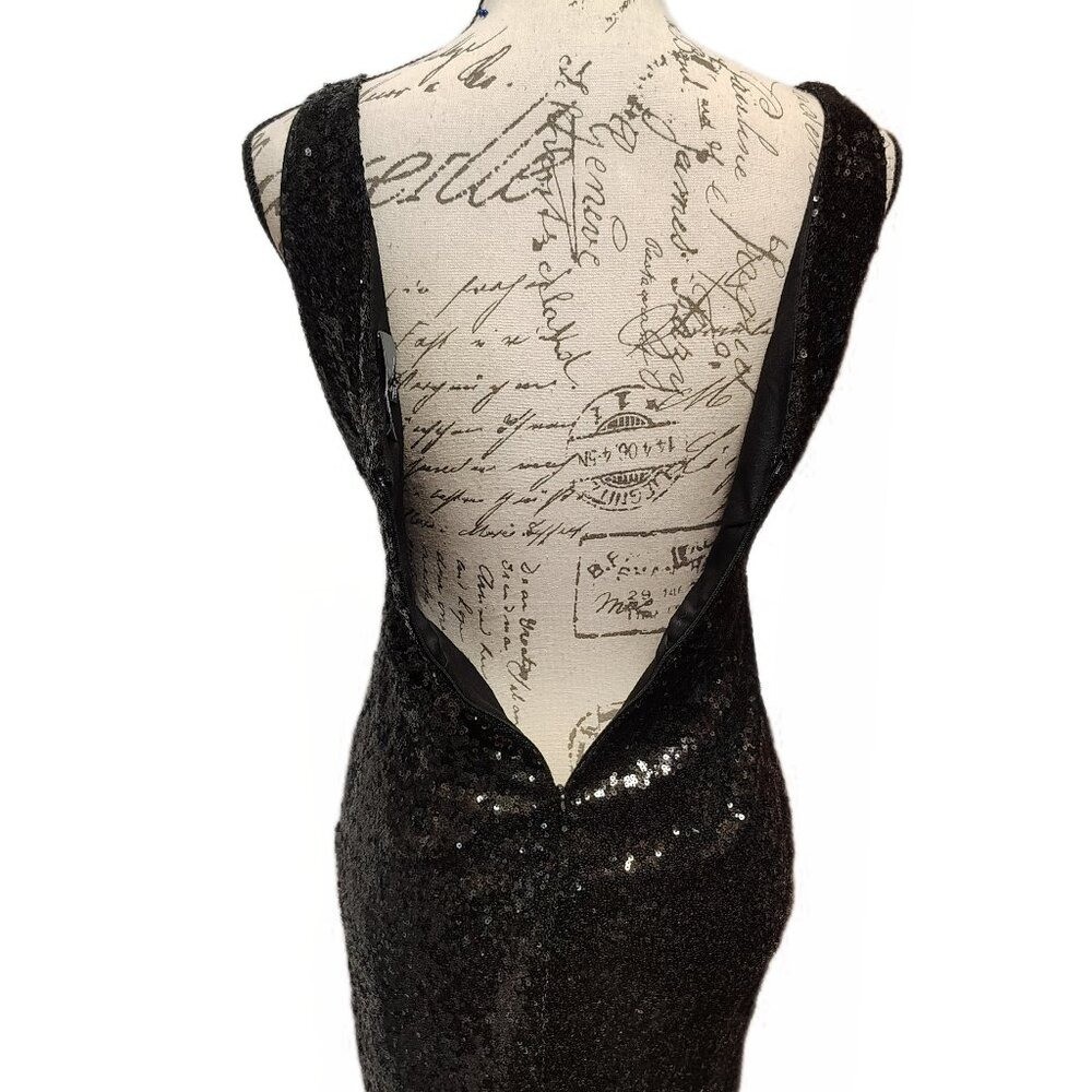 Lulus Black Sequin Mini Dress Tank Dress Small LBD Party Cocktail Shimmer Fairy