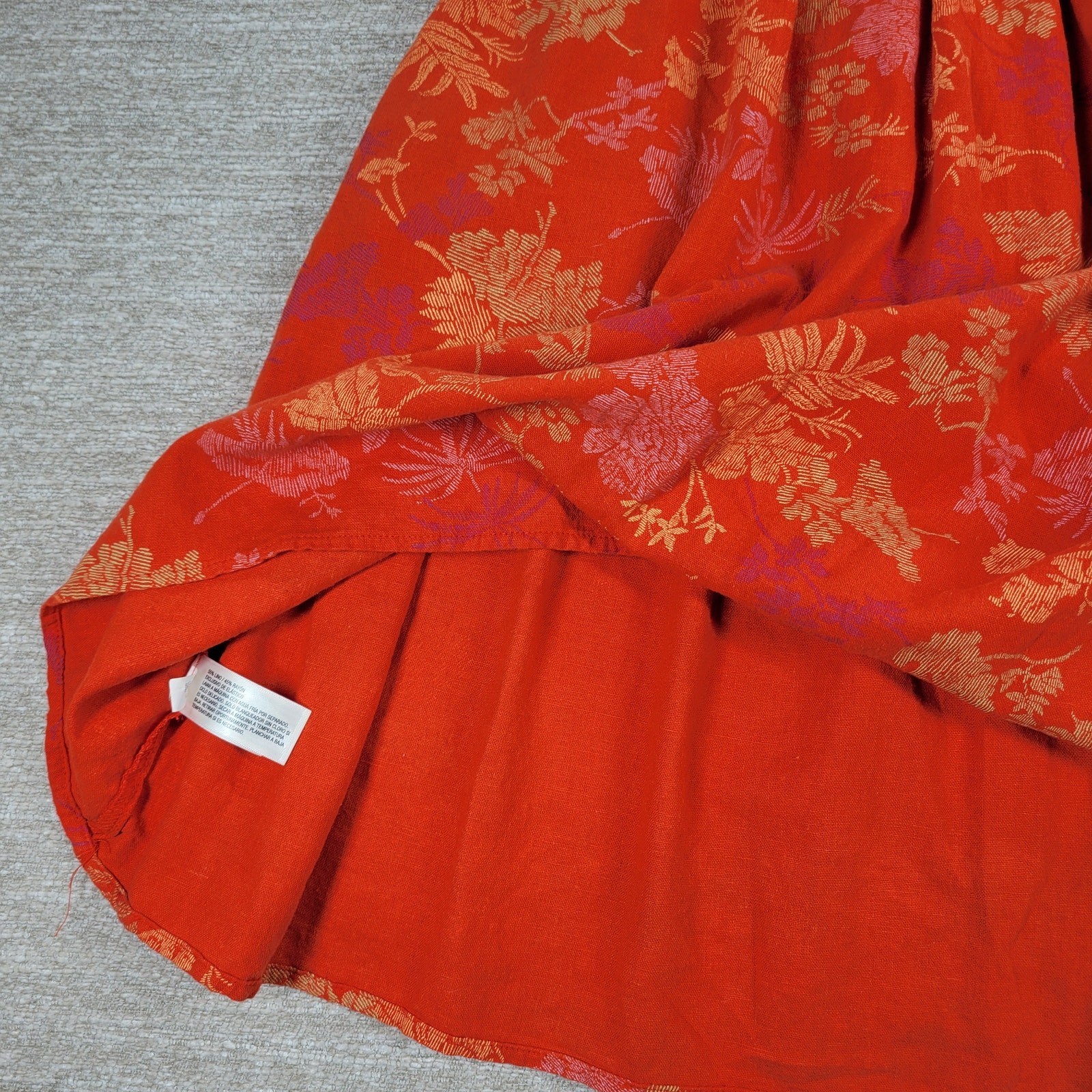 Universal Thread Dress Womens Medium Orange Smocked Top Adjustable Straps Summer