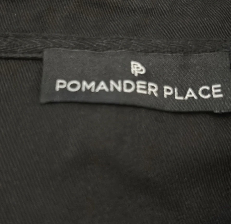 Pomander Place Tuckernuck Black Charlotte Terry Shirt Dress Ruffle Collar sz XL