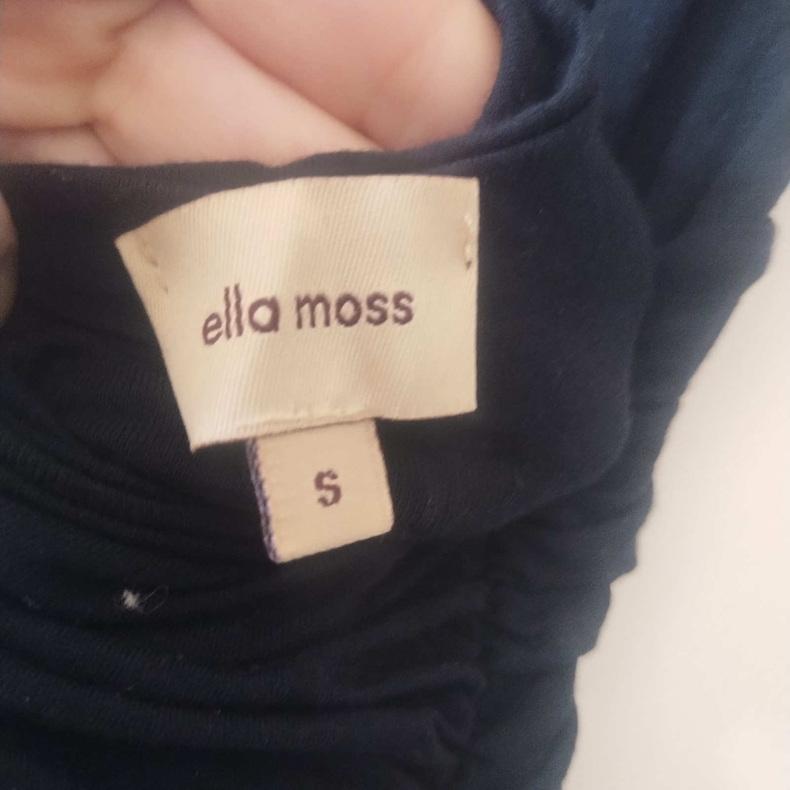 NWOT ELLA MOSS Long Black Halter MAXI Dress ROPE Detail Ruched SIZE S