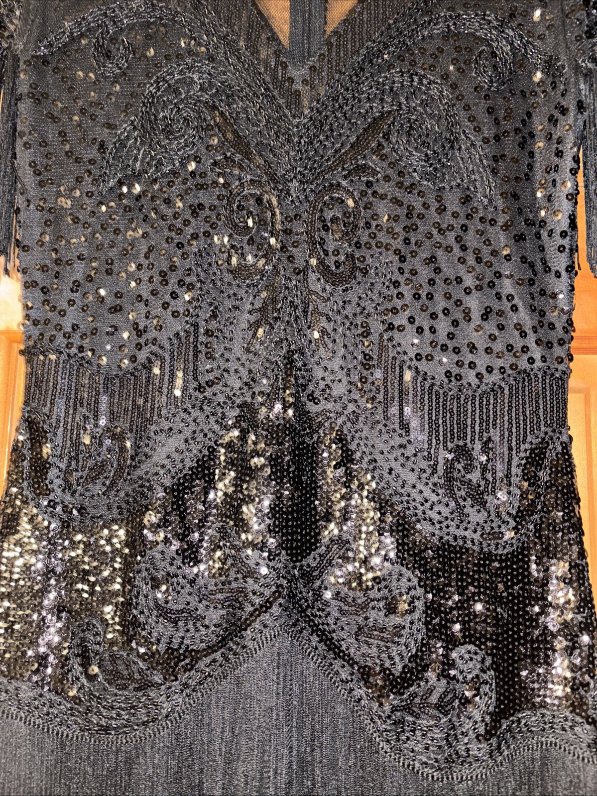 Flapper Dress Black Size 6 PrettyGuide ’20s Sequin Beaded Cocktail