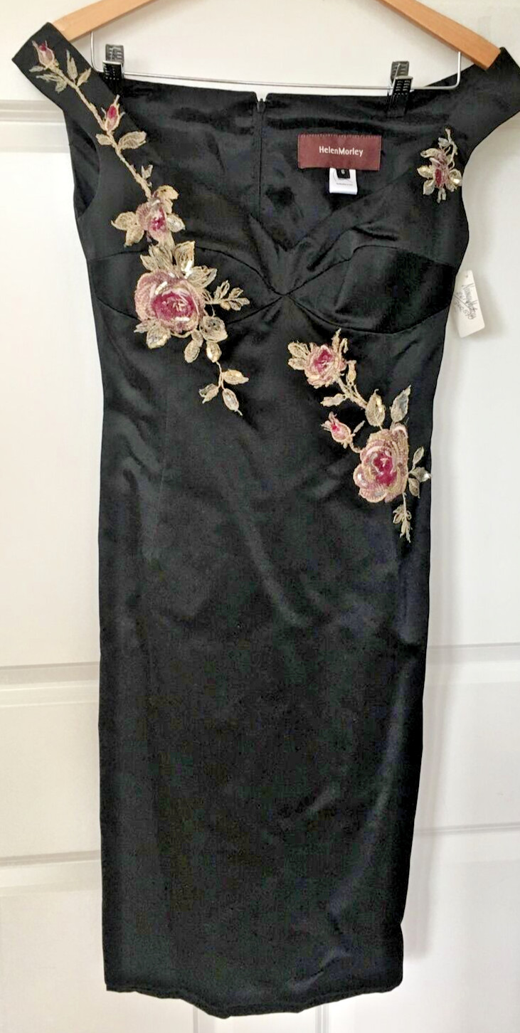 HELEN MORLEY Designer Silk Blend Dress Embroidery NWT Retail $1650 Size 6