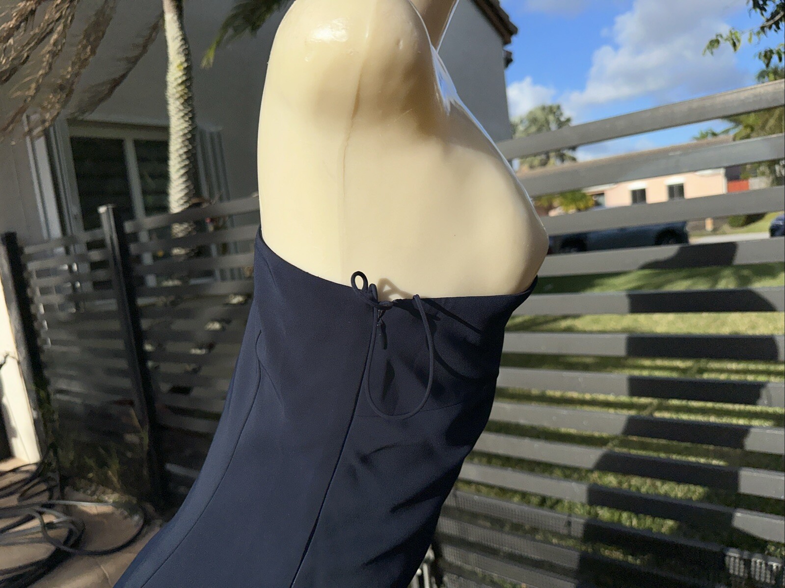 CUSHNIE ET OCHS BLUE & PINK ONE SHOULDER SLEEVELESS PENCIL DRESS FRONT SLIT Sz 6