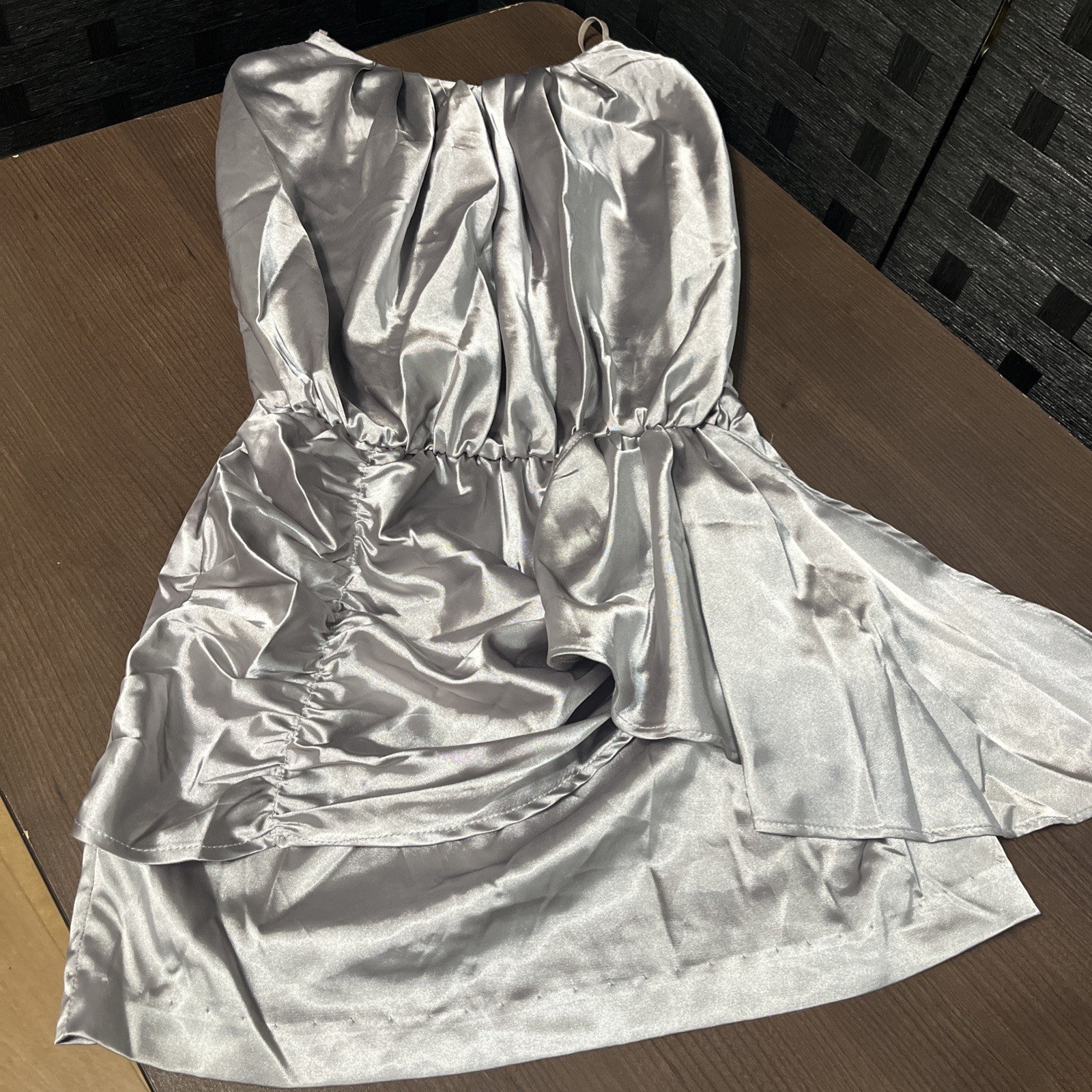 Mystic Women’s Silver Mini Dress Size Small Petite No Stretch