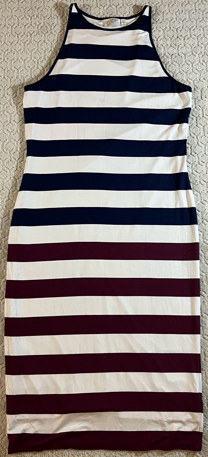 Ted Baker London Striped Sleeveless Midi Dress Size 5