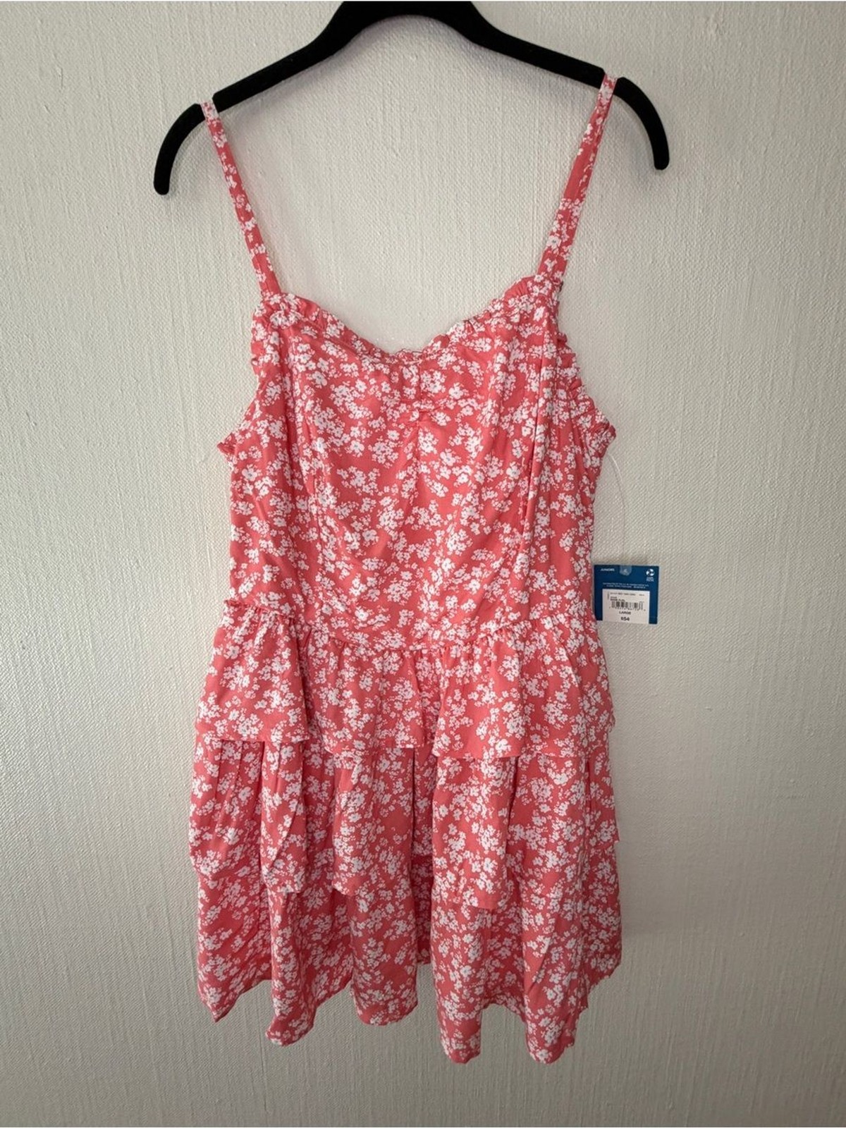 Arizona Floral Mini Dress NWT Pink Ruffle Open Back Cottagecore Large