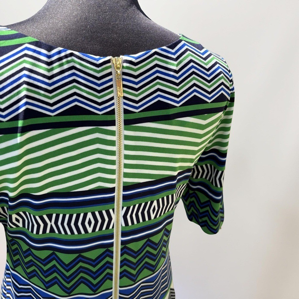 Eliza J 3/4 Sleeve Graphic Pattern Silk Jersey mini Dress Size 8