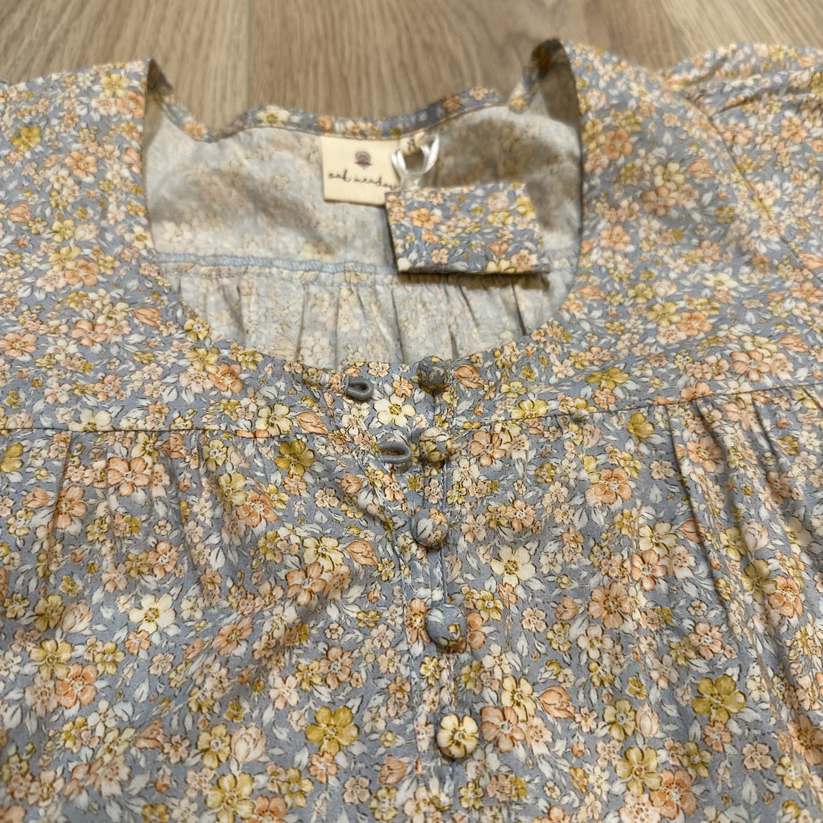 Size XS NWOT Oak Meadow Floral Midi Dress Holly Bonnie Blue Sold Out Cottagecore