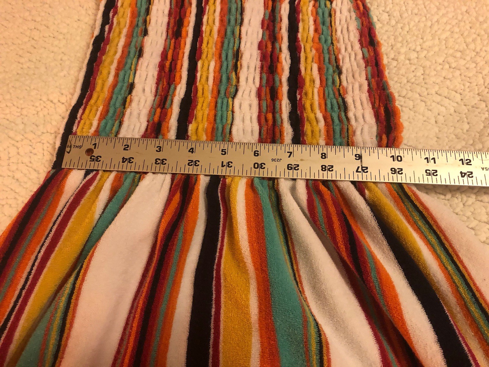 Juicy Couture Black Label Terry Multicolor Vertically Striped Halter Dress Sz XS