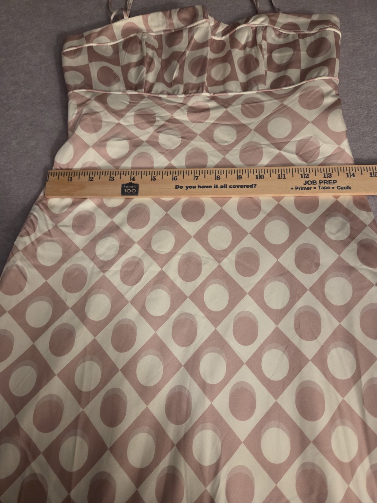SELFIE LESLIE Lane Cove Cami Strap Sz S Maxi Dress Print Mocha NWT