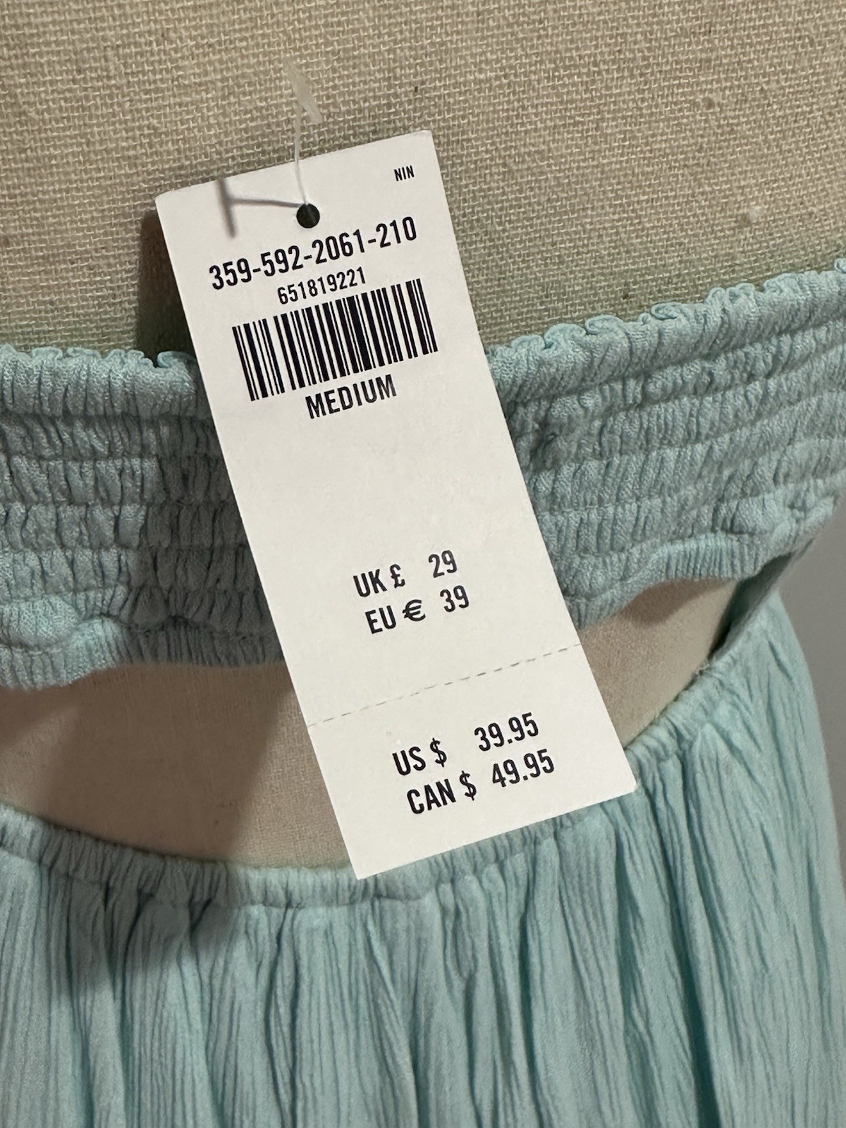 Hollister Womens M Turquoise Viscose Mini Romper Tie Front Smocked Coquette NWT