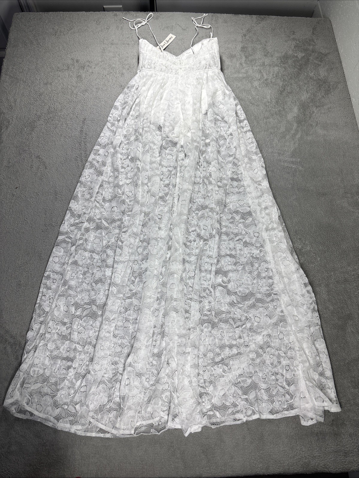 NWT For Love and Lemons Lorena Maxi Dress White Lace Size XS