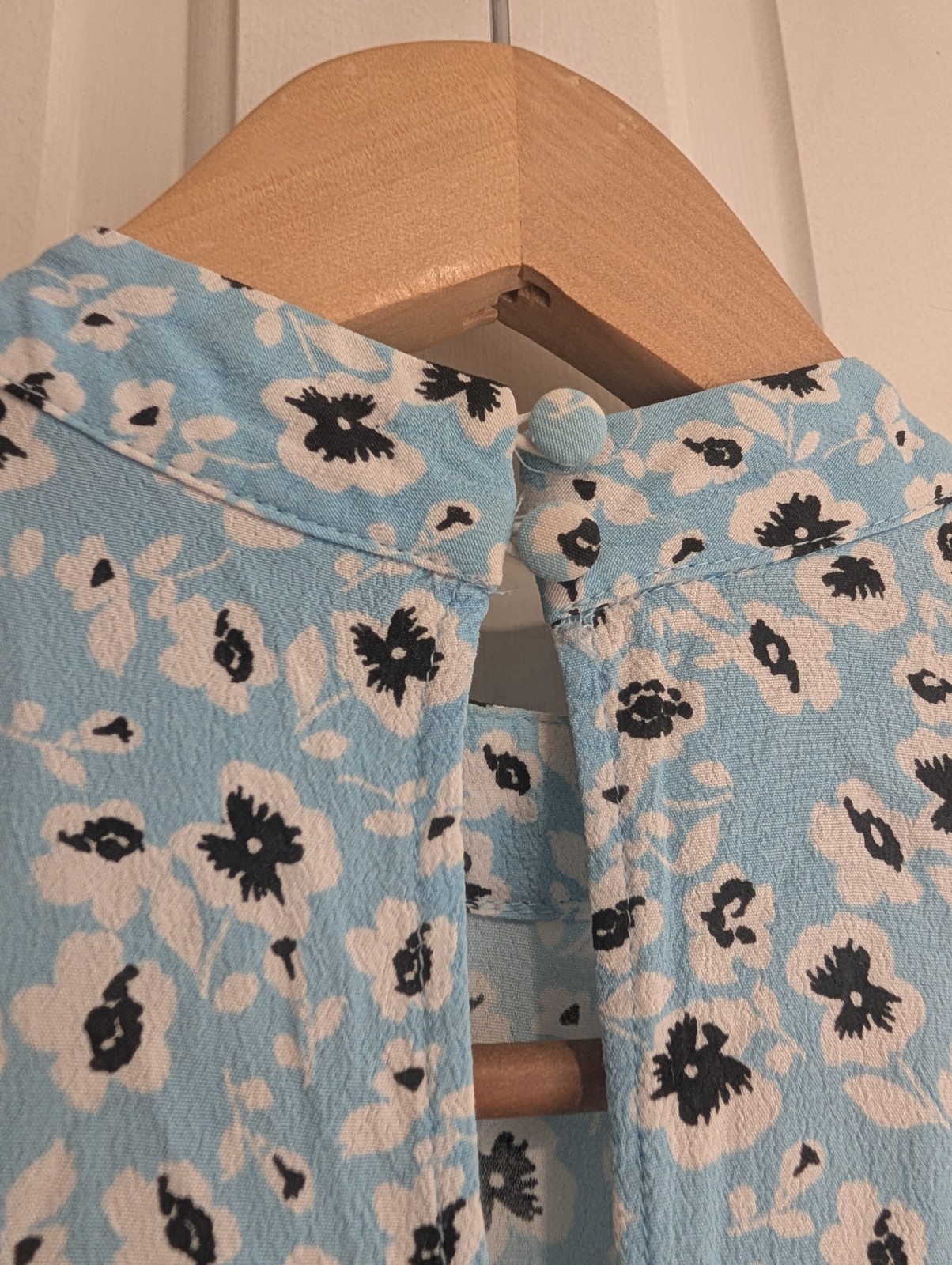 Topshop Blue Floral Tiered Summer Midi Dress Size 10 Ruffle Hem Floaty