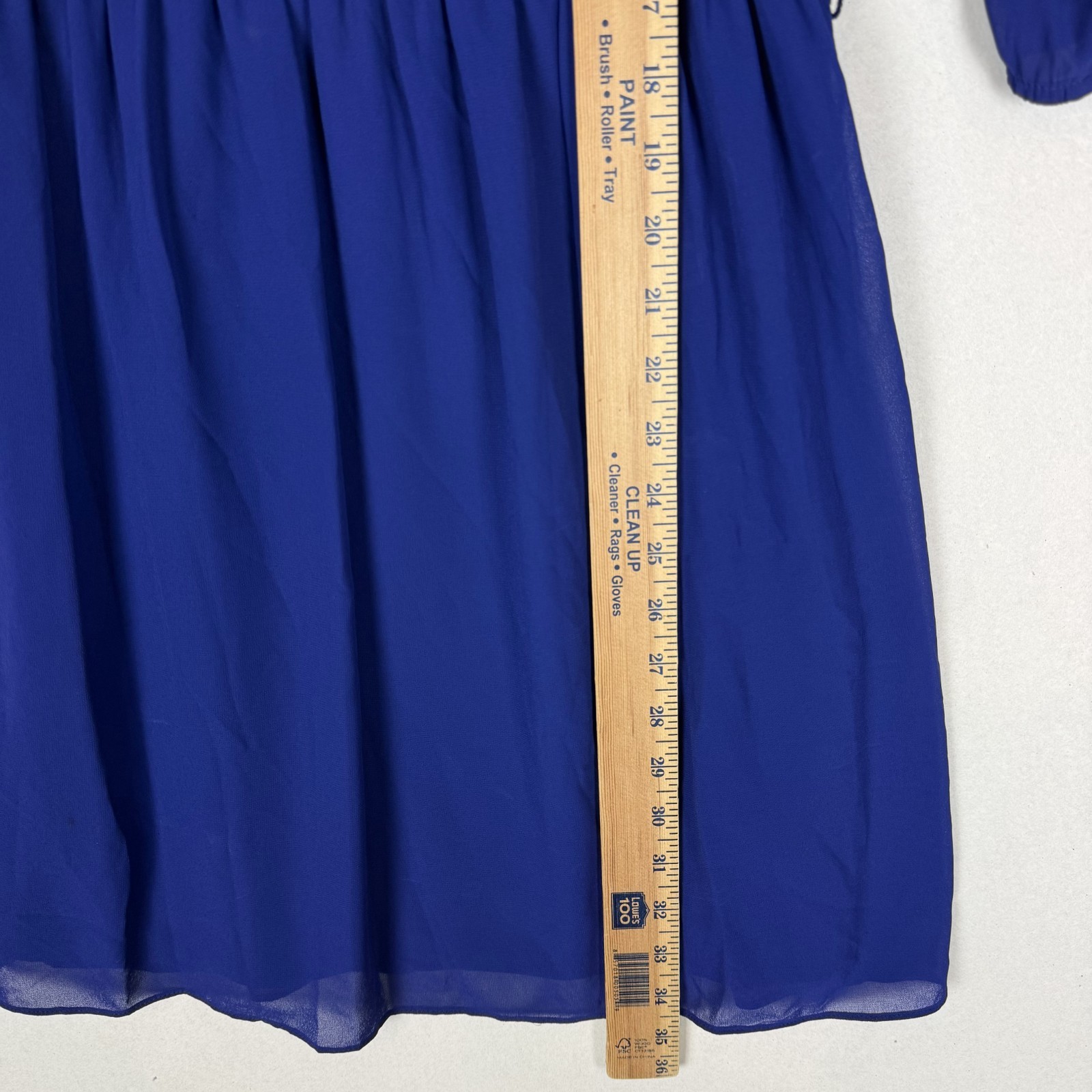 By & By Dress Womens Small Blue Sheer Lined Scoop Neck Keyhole Back Cocktails