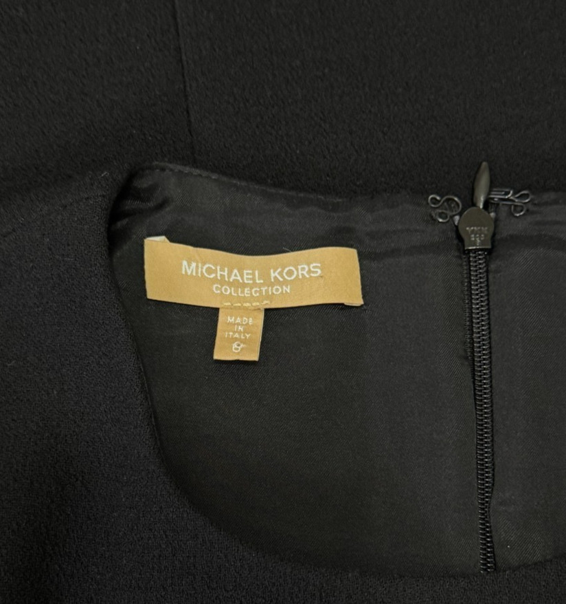 $1.8K Michael Kors Collection Black Wool Silk Cocktail Dress 6 US 42 IT M Runway
