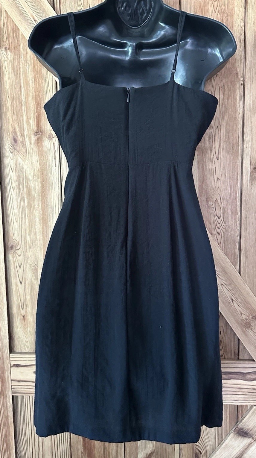 NINE WEST Black Spaghetti Strap Side-Tie Faux Wrap Mini Dress Size Small
