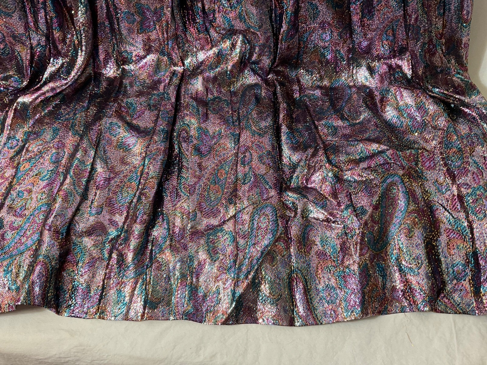 VTG Custom Made Velvet Tinsel Metallic Long Dress Lined