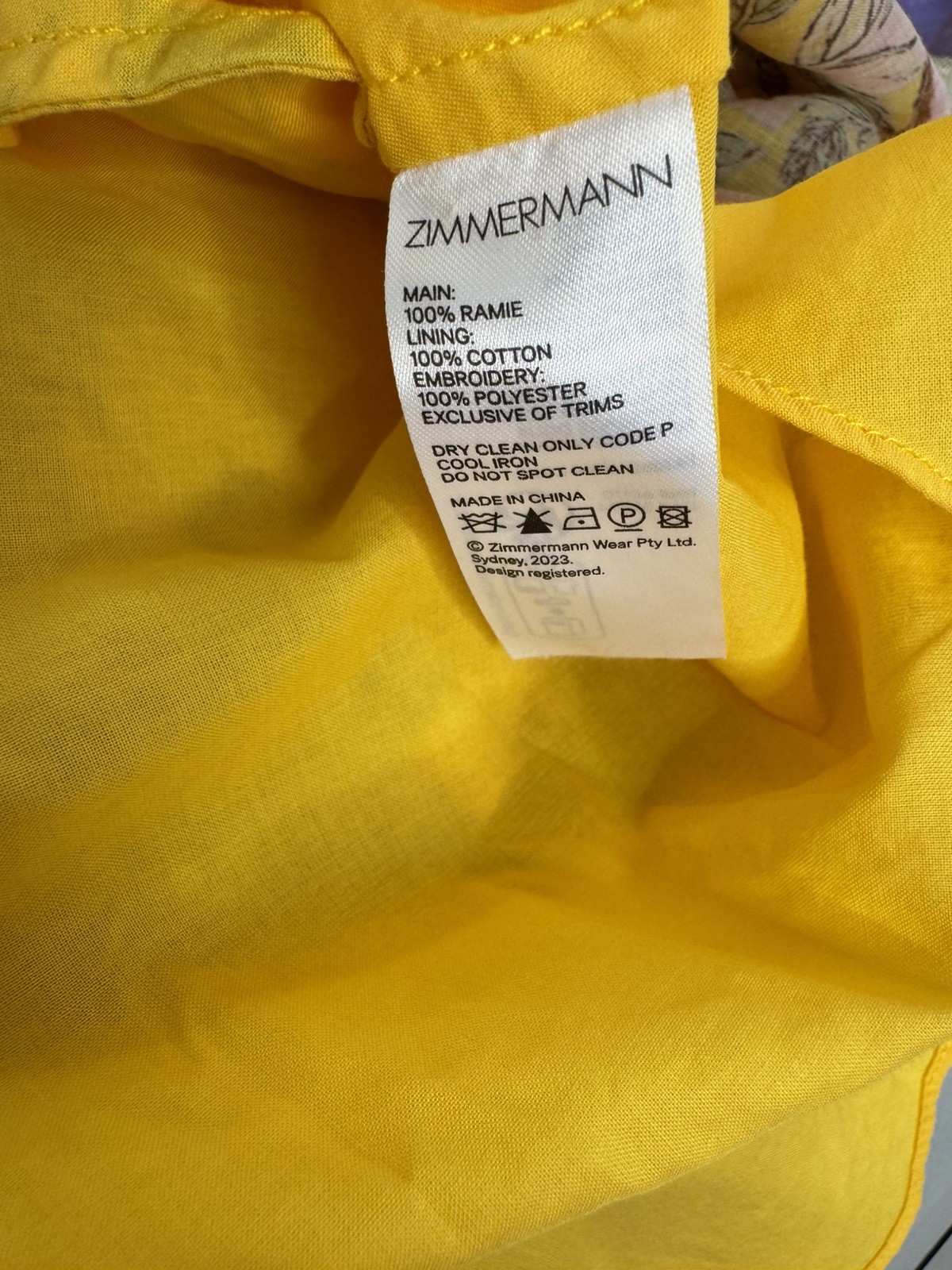 LIKE NEW-ZIMMERMANN Junie Spliced Mini Dress Size 2/ AU 12/ US 8