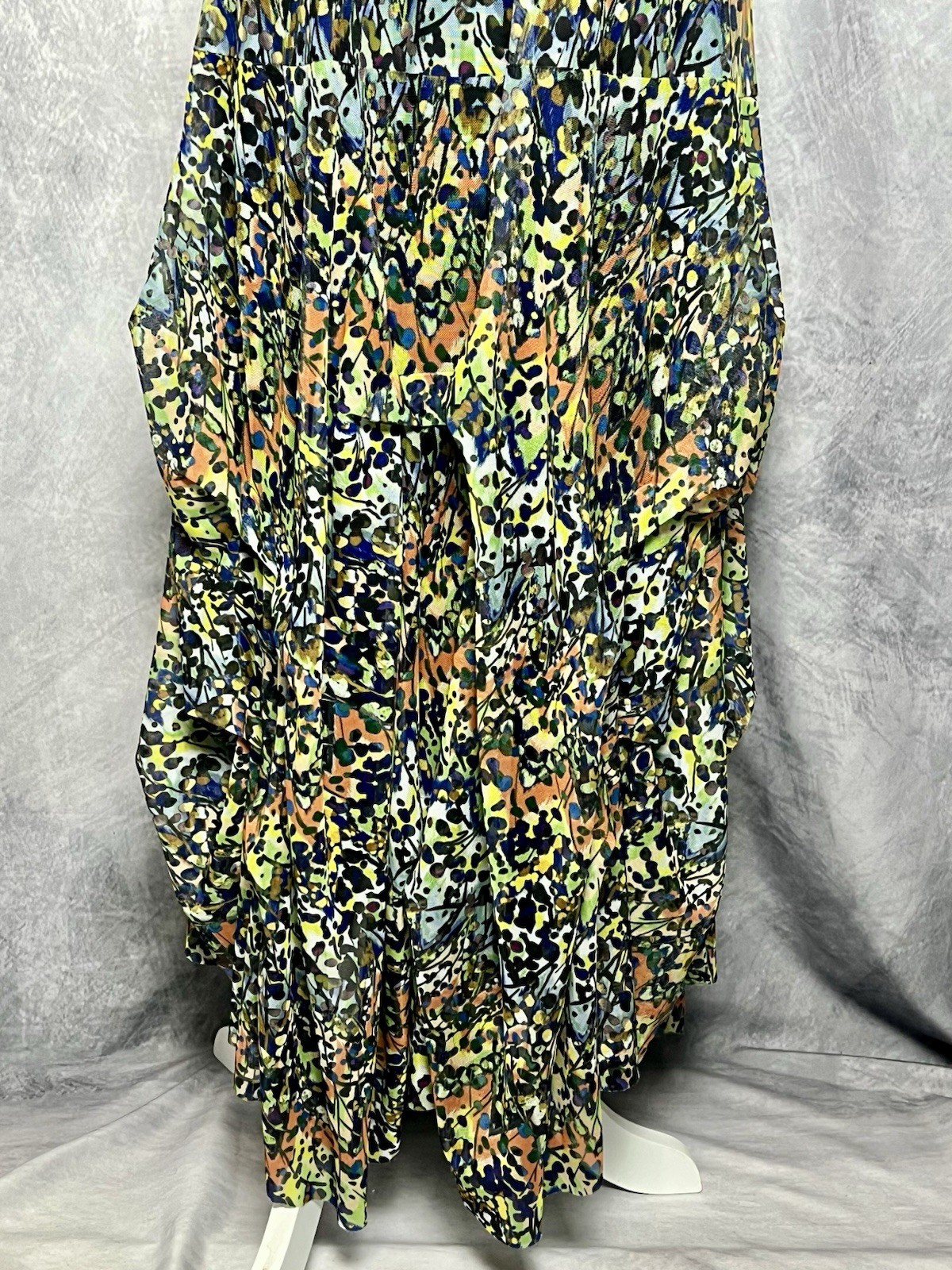 Kozan Clothing Abstract Print Mesh Layered Pullover Dress Size XL